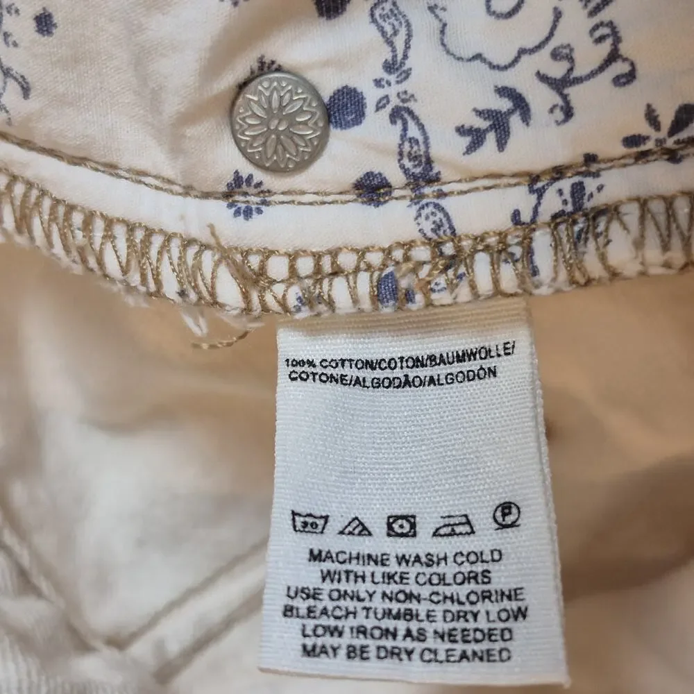 We The Free Crop Barrel Jeans Women 29 Ivory Button Fly FP Denim Frayed Hem Hi - Picture 5 of 10